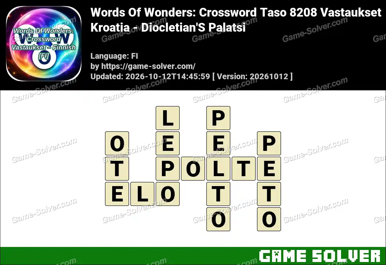 Words Of Wonders: Crossword Taso 8208 Vastaukset – Kroatia – Diocletian’S Palatsi